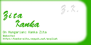 zita kanka business card